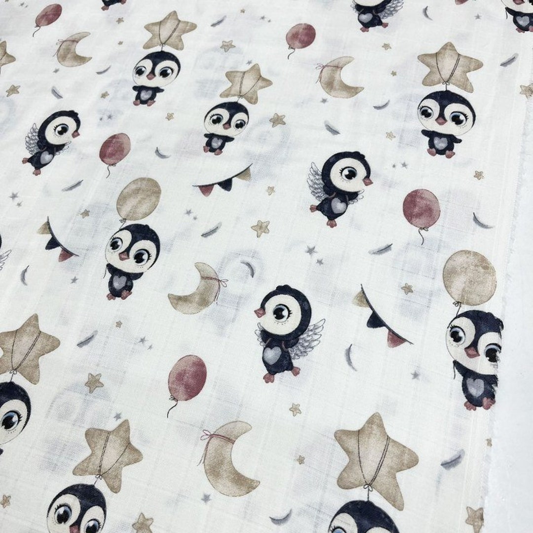 Double Gauze Fabric Penguin Muslin Fabric 100 Cotton Muslin Etsy