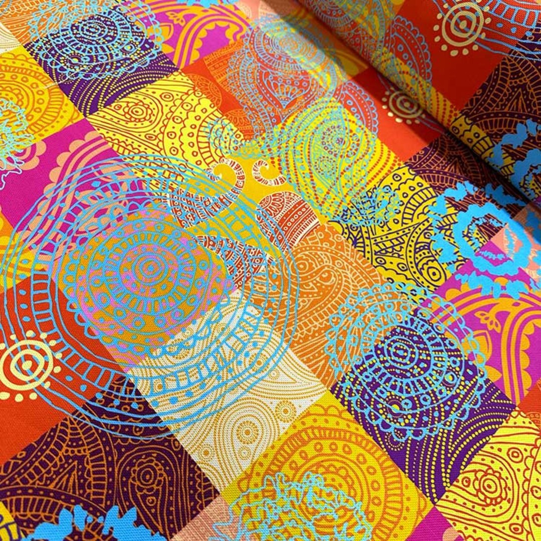 Patchwork Upholstery Fabric by the Yard Digital Printed Pop Etsy