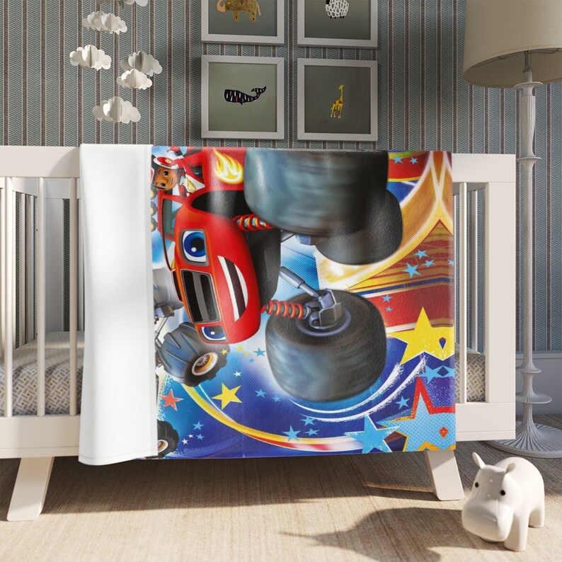 Blaze and the Monster Machines Throw Blanket Birthday Gift Etsy