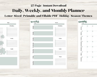 Daily Planner | Weekly Planner | Monthly Planner | Planner | Planner Set | Planner Inserts | Holiday Planner | Letter Size | St Patricks Day
