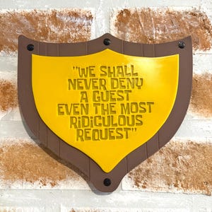 Golden Motto Sign Inspired by Classic Cartoon (Large)