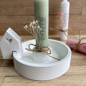 Lucky light in a sweet gift box with a house, candle and candle holder made of Raysin, image 7