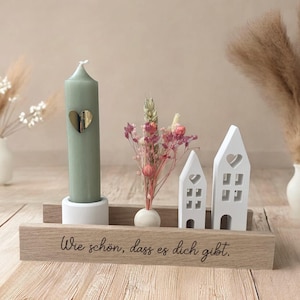 Gift set "How wonderful that you exist" / "How wonderful that you all exist" with light houses and candle, candle gift set with dried flowers