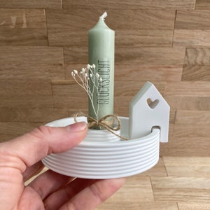 Lucky light in a sweet gift box with a house, candle and candle holder made of Raysin, image 4