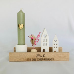 Gift set houses with candle, candle gift set with dried flowers