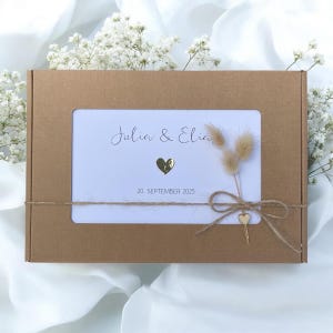 Geschenkschachtel personalisiert, leer zum Selbstbefüllen, Hochzeit, optionales Reagenzglas