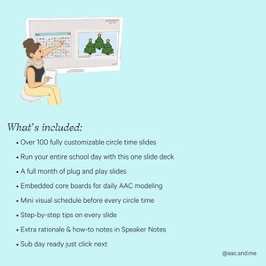 Holiday Fun & Winter Magic AAC Circle Time Slides | Editable Google Slides with Core Boards image 4