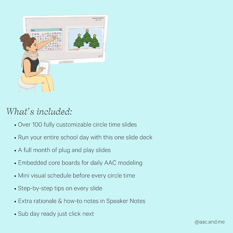Holiday Fun & Winter Magic AAC Circle Time Slides | Editable Google Slides with Core Boards image 4