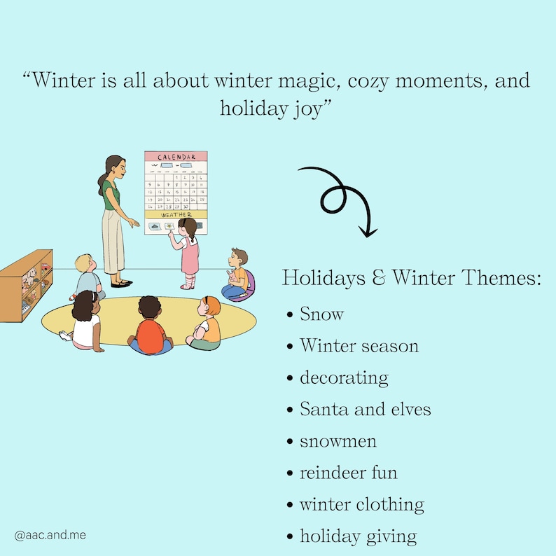 Holiday Fun & Winter Magic AAC Circle Time Slides | Editable Google Slides with Core Boards image 5