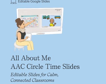 All About Me AAC Circle Time Slides | Editable Google Slides with Core Boards