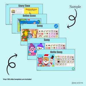 Holiday Fun & Winter Magic AAC Circle Time Slides | Editable Google Slides with Core Boards image 6