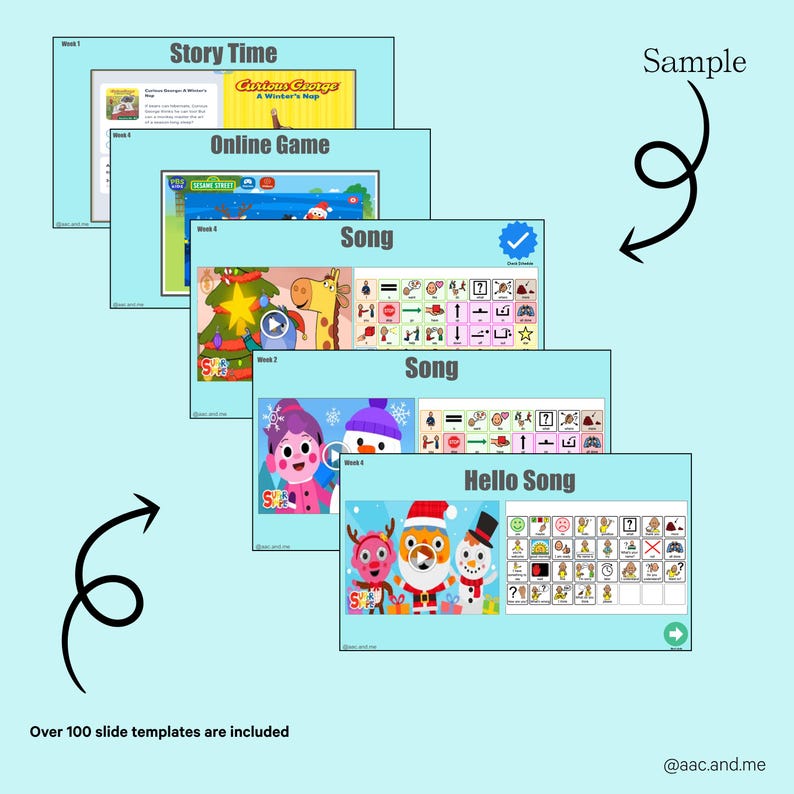 Holiday Fun & Winter Magic AAC Circle Time Slides | Editable Google Slides with Core Boards image 6