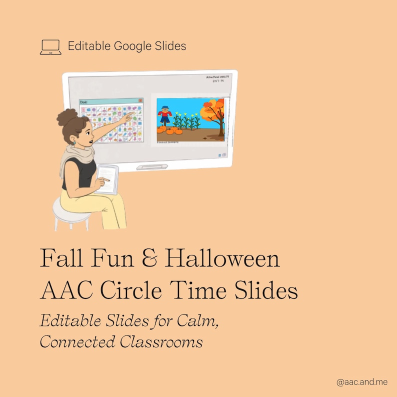 Herbstspaß & Halloween: AAC-Kreisgespräch-Folien | Bearbeitbare Google-Folien mit Kerntafeln Bild 1