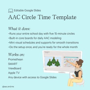 Holiday Fun & Winter Magic AAC Circle Time Slides | Editable Google Slides with Core Boards image 2