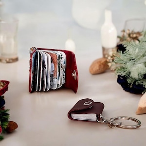 Best Custom Mini Photo Album Keychain | Mini Photo Album Keychain | Personalized Couple Photo Leather Keychain | Custom Picture Keychain