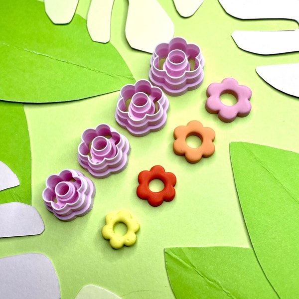 Flower Charm Stud Cutter para arcilla polimérica, herramientas de arcilla polimérica, juego de cortadores de arcilla, cortador de pendientes, suministros de arcilla polimérica, cortador impreso en 3D