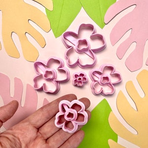 Pentaflower Flower Shape Cutter For Polymer Clay, Polymer Clay Tools, Clay Cutter Set, Earrings Cutter, Polymer Clay Supplies, 3D Printed image 2