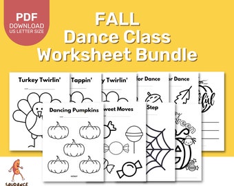 Dance Teacher Fall Dance Class Worksheet Bundle - Dance Studio - Digital Download - Printable