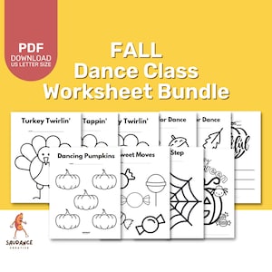 Dance Teacher Fall Dance Class Worksheet Bundle - Dance Studio - Digital Download - Printable