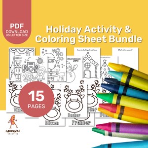 Holiday Coloring Activity Sheet Bundle - Dance Teacher - Dance Studio - Digital Download - Printable