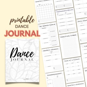 Dance Journal for Dancers in Dance Class - Digital Download - Printable