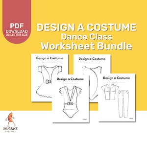 Design a Costume Dance Class Worksheet Bundle - Dance Teacher - Digital Download - Printable
