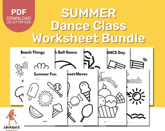 Dance Teacher Summer Dance Class Worksheet Bundle - Dance Studio - Digital Download - Printable