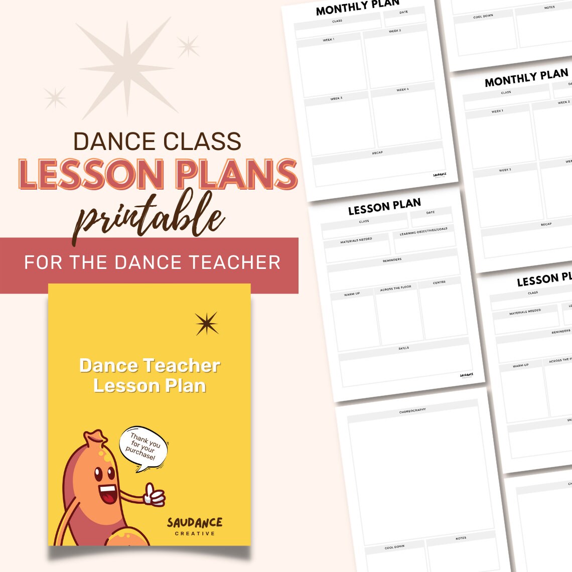 Dance Teacher Lesson Plan - Digital Download - Printable - Etsy