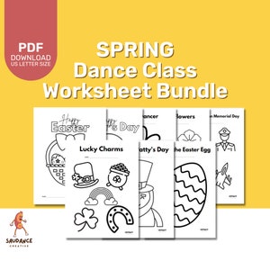 Dance Teacher Spring Dance Class Worksheet Bundle - Dance Studio - Digital Download - Printable