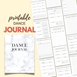Dance Journal for Dancers in Dance Class - Digital Download - Printable