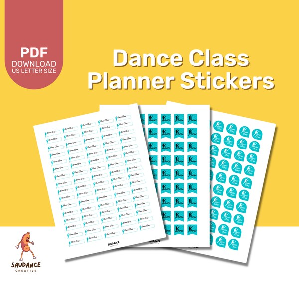 Printable Dance Class Stickers Etsy