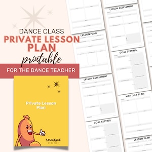 Dance Teacher Private Lesson Plan - Digital Download - Printable