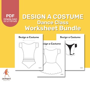 Design a Costume Dance Class Worksheet Bundle - Dance Teacher - Digital Download - Printable