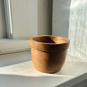 Hand turned post oak wood bowl.