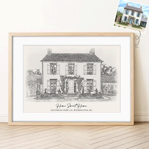 Custom New Home Gifts, Custom Home Sweet Home, House Sketch, Home Sweet Home Sign, House From Photo, Housewarming Present