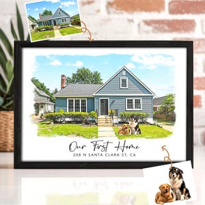 Custom Home Portrait, Our First Home, New Home Sign, Our First Home Print, House Portrait From Photo, Personalized Housewarming Gift
