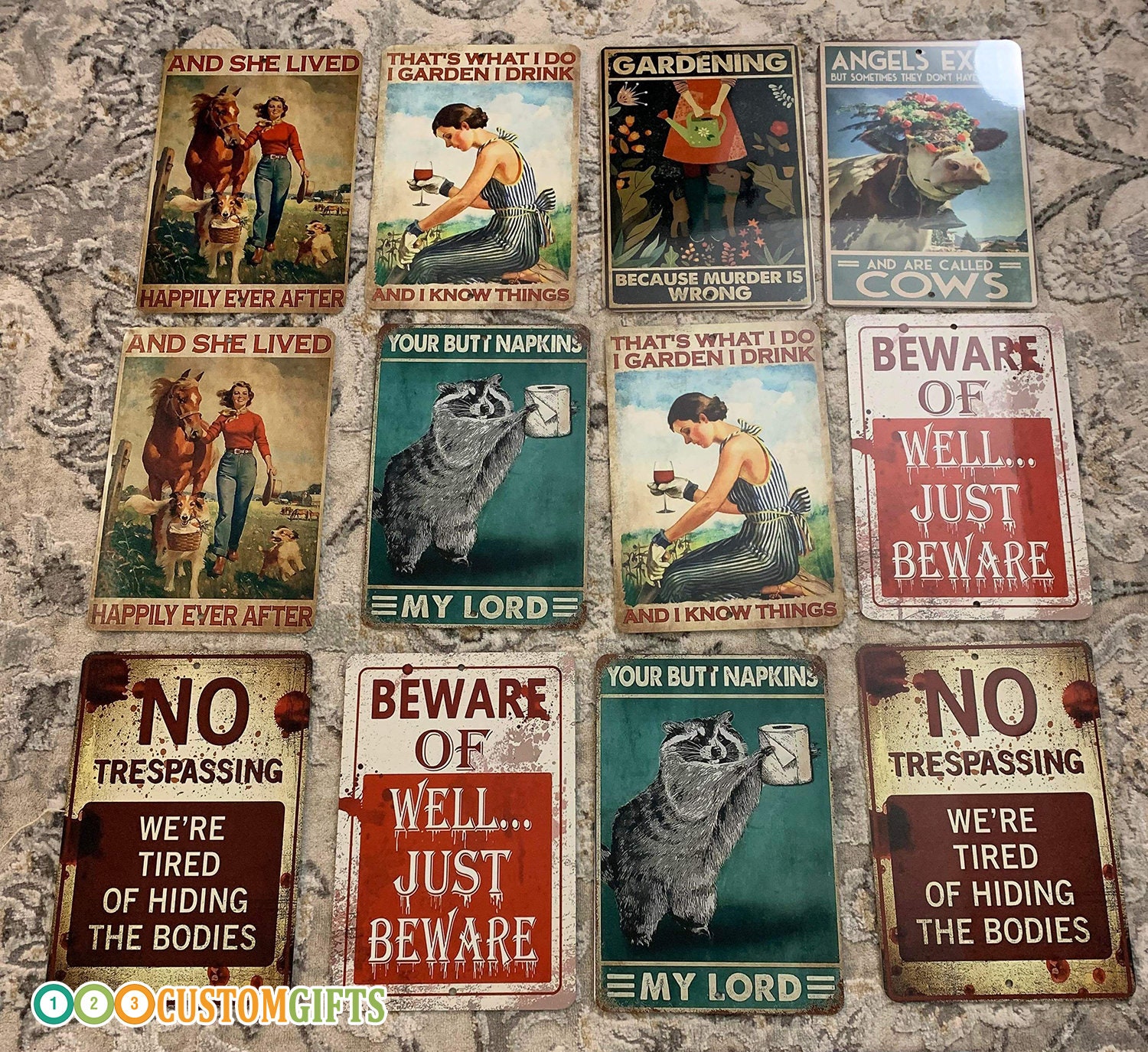 Warning Beware of Monkey Retro Metal Aluminum Tin Sign