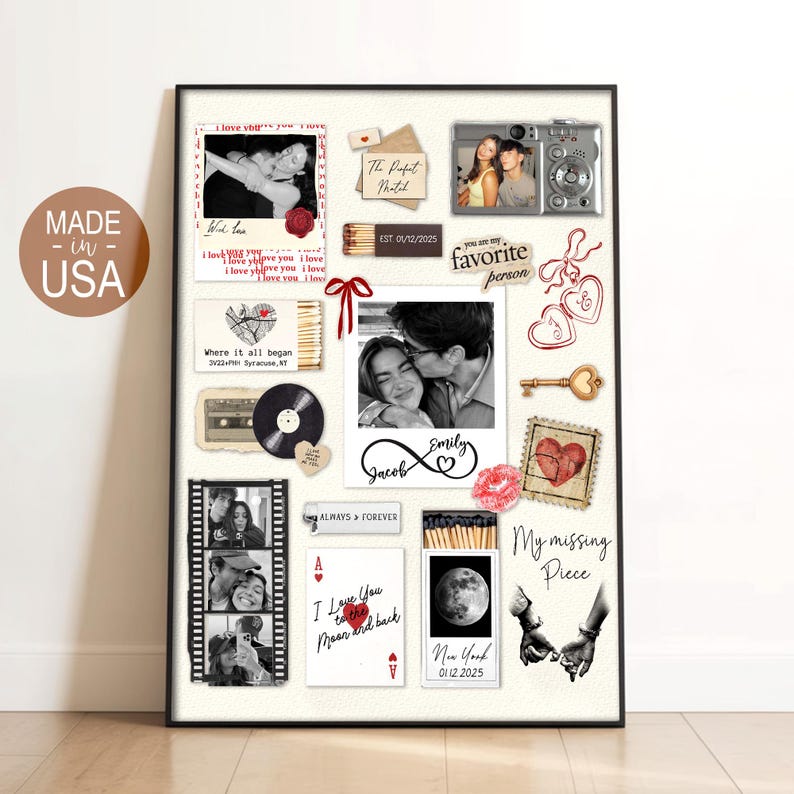 Personalized Valentine Gifts For Him, Custom Matchbox Art For Boyfriend, Anniversary Gift immagine 14