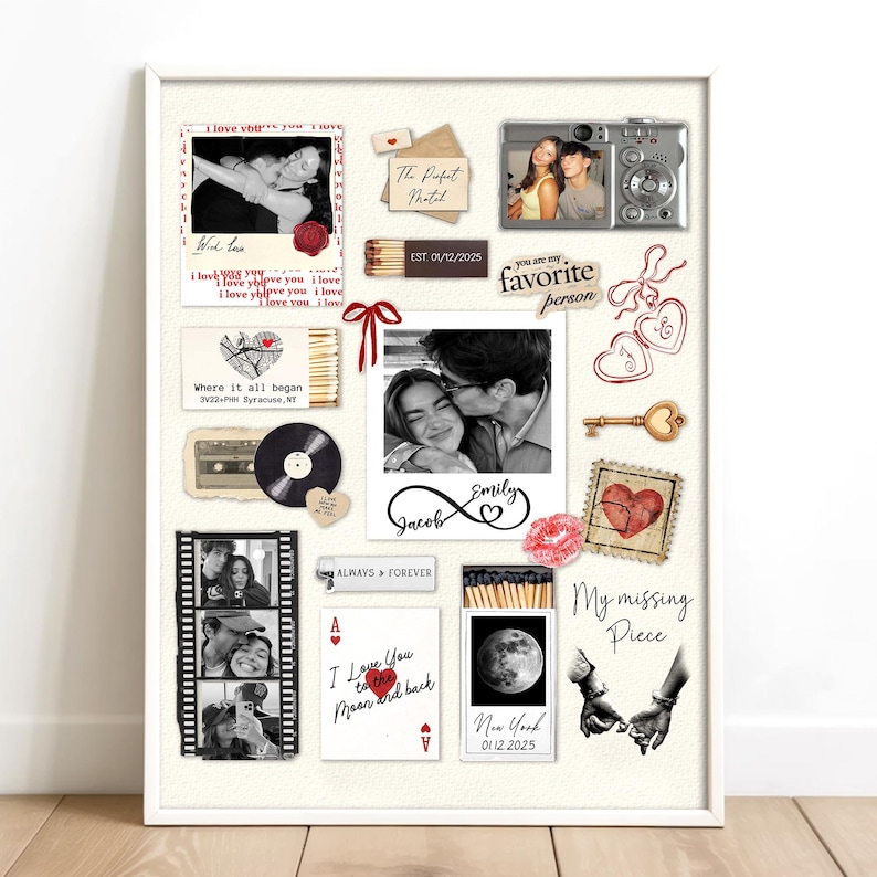 Personalized Valentine Gifts For Him, Custom Matchbox Art For Boyfriend, Anniversary Gift immagine 16
