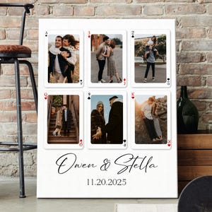 Personalized Playing Card Wall Art, Custom Photo Collage Print, Personalized Valentines Day Gift For Boyfriend, Unique Couple Gift For Him