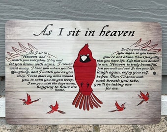 As I sit in Heaven Retro Metal Aluminum Tin Sign Vintage 8x12 Inch