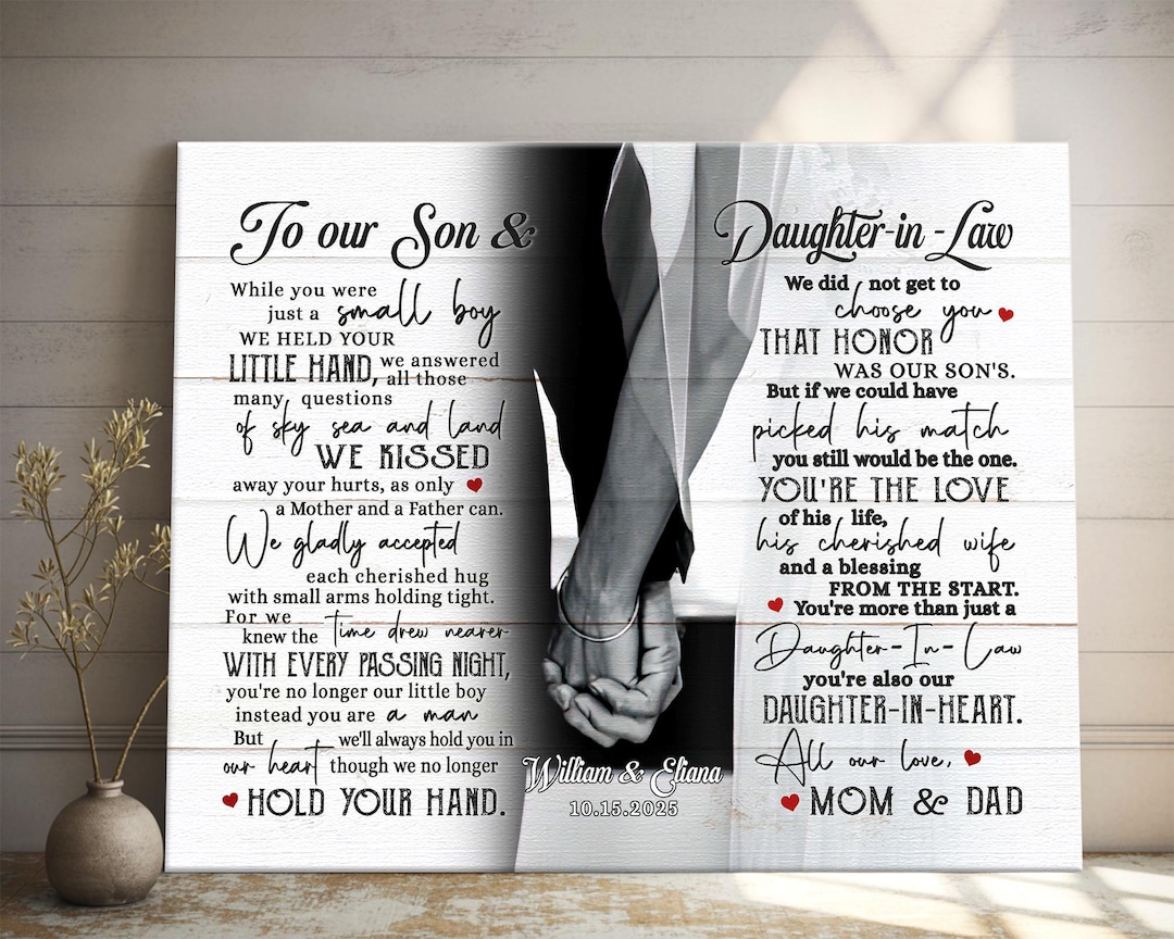 Wedding Anniversary Gifts for Son and Daughter in Law, Custom Bride and ...
