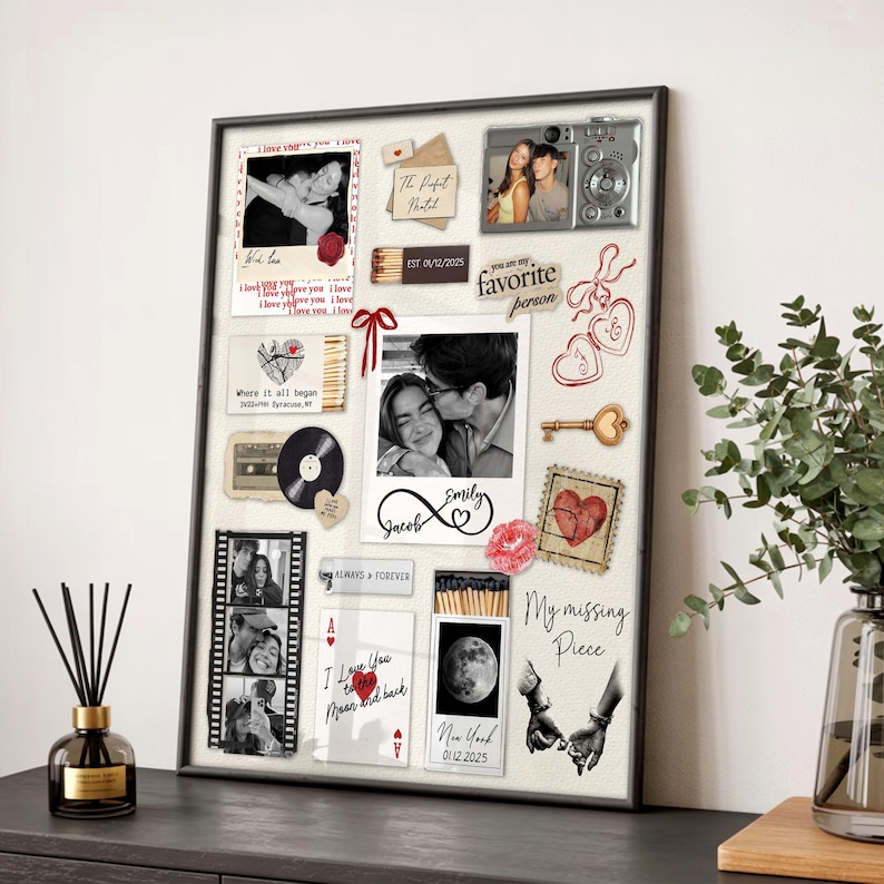 Personalized Valentine Gifts For Him, Custom Matchbox Art For Boyfriend, Anniversary Gift immagine 10