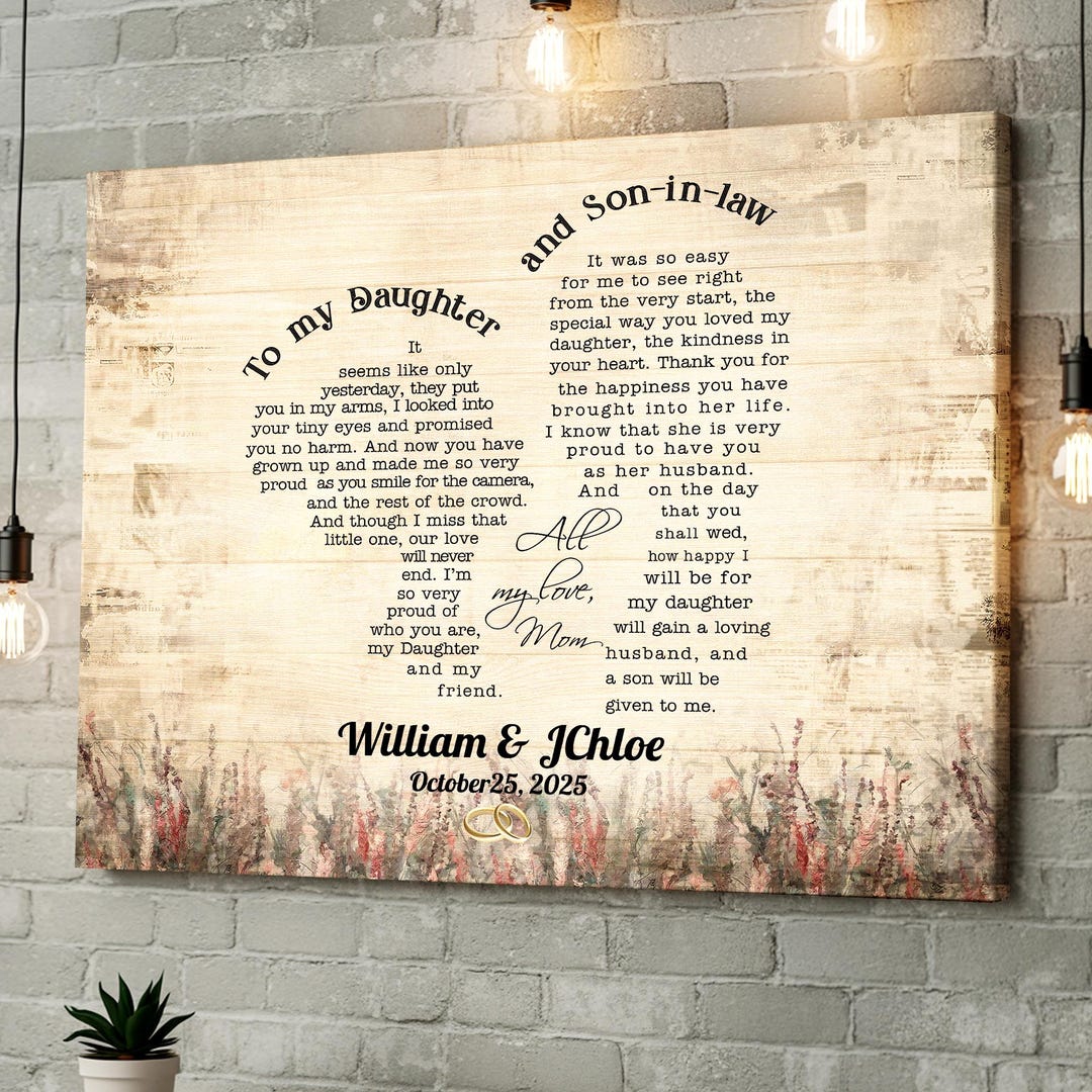 Personalized Daughter and Son in Law Wedding Gift, Gift for Daughter on ...