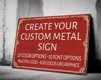 Custom Sign For Wall, Custom Metal Sign, Metal Street Sign, Make Your Own Street Sign, Parking Sign, Custom Outdoor Sign, Business Sign
