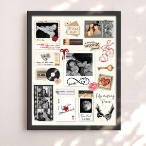 Personalized Valentine Gifts For Him, Custom Matchbox Art For Boyfriend, Anniversary Gift Framed Poster