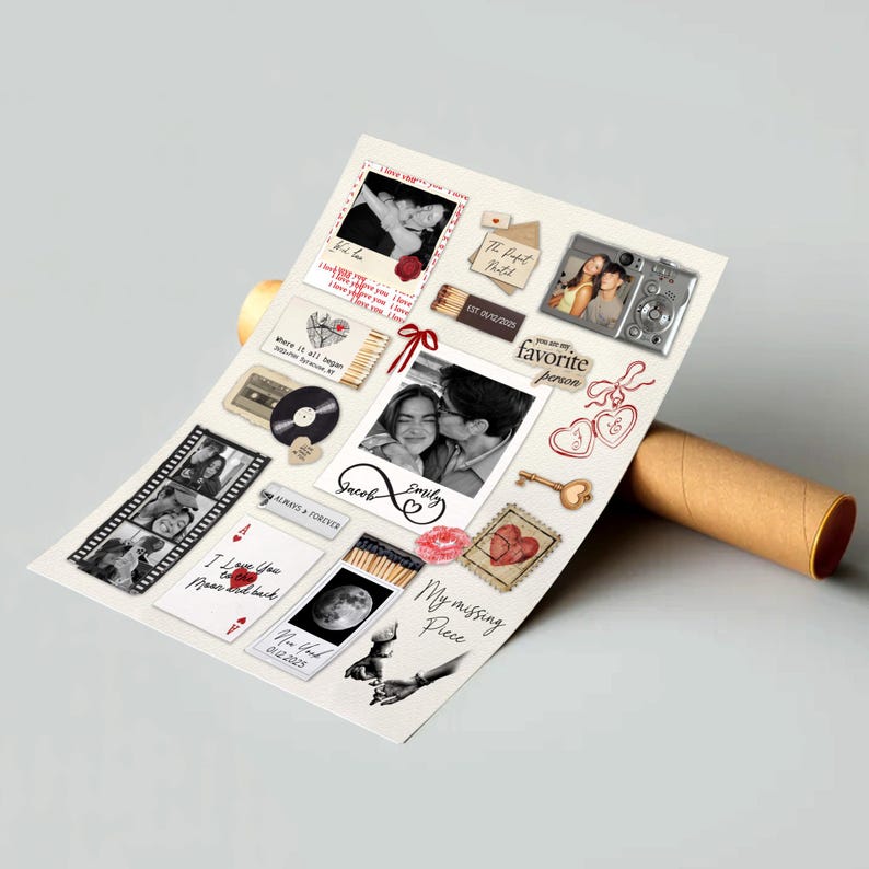 Personalized Valentine Gifts For Him, Custom Matchbox Art For Boyfriend, Anniversary Gift Unframed Poster
