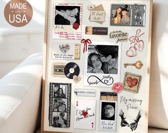 Personalized Valentine Gifts For Him, Custom Matchbox Art For Boyfriend, Anniversary Gift