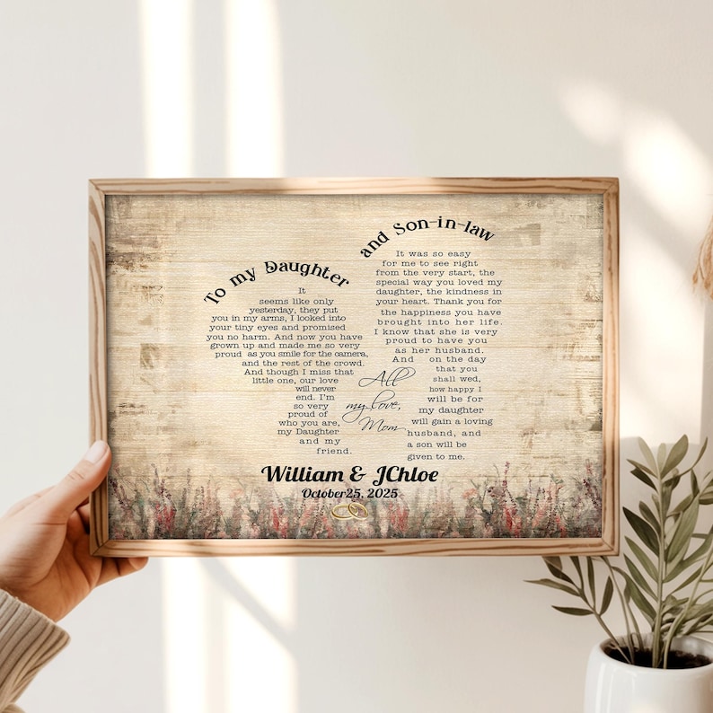 Personalized Daughter and Son in Law Wedding Gift, Gift for Daughter on ...