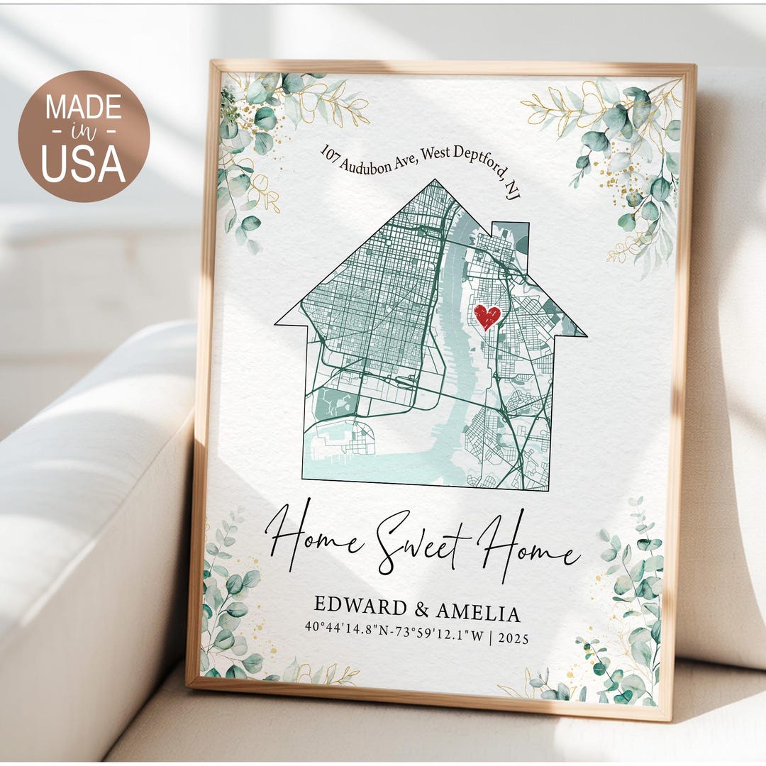 Custom New Home Gifts, Home Sweet Home Wall Art, Housewarming Gift for ...